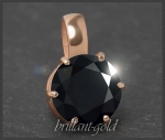 Gold Anhänger mit 2,67ct Brillant, schwarz